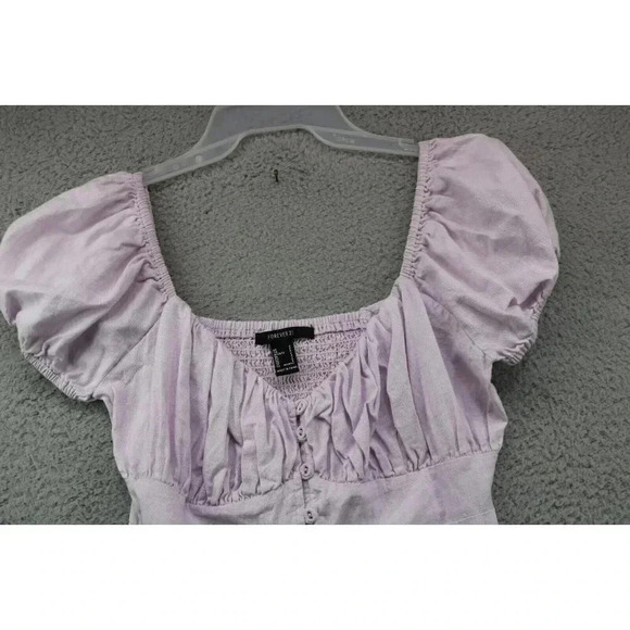Forever 21 Lavender Maxi Button Up Dress-Linen Blend-Small - Picture 2 of 10